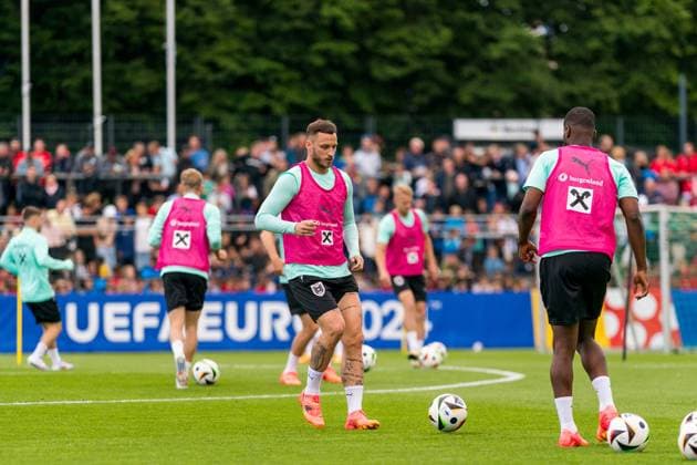 SOCCER - UEFA EURO, EM, Europameisterschaft,Fussball 2024 BERLIN,GERMANY,12.JUN.24 - SOCCER -UEFA EURO 2024, OEFB, Oesterreichischer Fussball-Bund, training. Image shows Marko Arnautovic (AUT).  GEPAxpictures xJohannesxFriedl