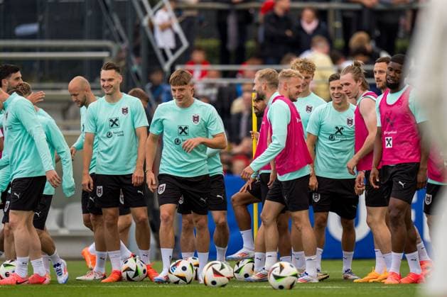 SOCCER - UEFA EURO, EM, Europameisterschaft,Fussball 2024 BERLIN,GERMANY,12.JUN.24 - SOCCER -UEFA EURO 2024, OEFB, Oesterreichischer Fussball-Bund, training. Image shows the team ot AUT.  GEPAxpictures xJohannesxFriedl