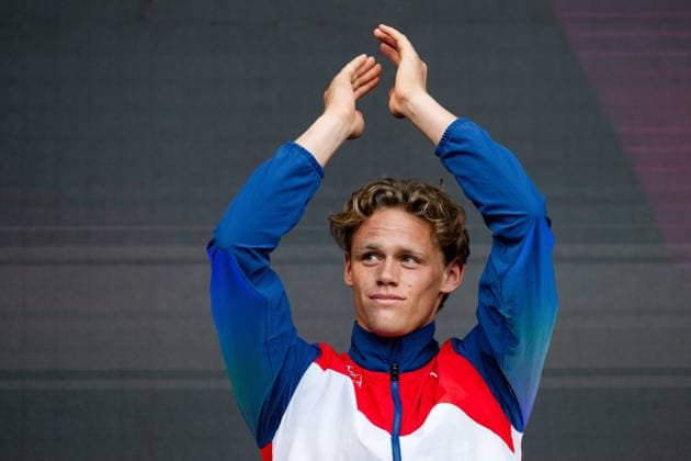 240612 Sander Aae Skotheim of Norway celebrates on the podium after men s decathlon during day 6 of the 2024 European Athletics Championships on June 12, 2024 in Rome Photo Vegard Grott BILDBYRAN kod VG VG0622 bbeng friidrott athletics friidrett friidrotts em em friidretts em 2024 european athletics championships jubel  Copyright: VEGARDxGRoTT BB240612VG001_20240612