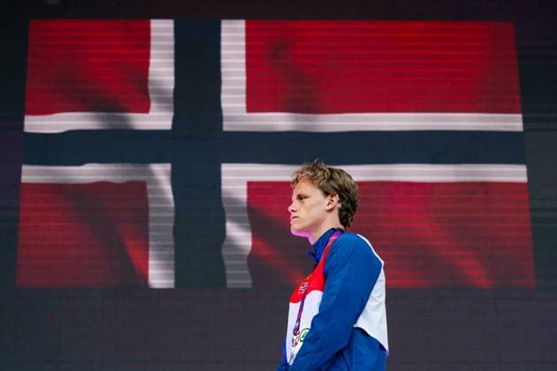 240612 Sander Aae Skotheim of Norway celebrates on the podium after men s decathlon during day 6 of the 2024 European Athletics Championships on June 12, 2024 in Rome Photo Vegard Grott BILDBYRAN kod VG VG0622 bbeng friidrott athletics friidrett friidrotts em em friidretts em 2024 european athletics championships jubel  Copyright: VEGARDxGRoTT BB240612VG007_20240612