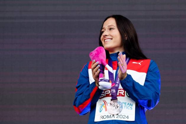 Athletics, European Championships in Rome, women, javelin throw, award ceremony