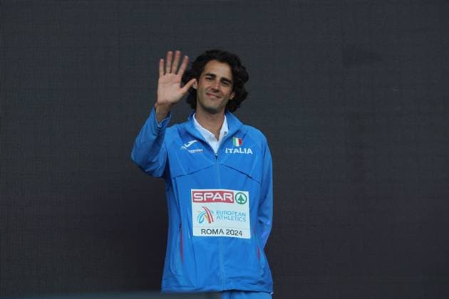 European Athletics Championships 2024 in Rome. Day 6 Rome, Italy 12.06.2024: Gianmarco TAMBERI during High Jump Men Medal Ceremony in European Athletics Championships 2024 at Olympic Stadium in Rome rome olympic stadium italy italy Copyright: xmarcoxiacobucci