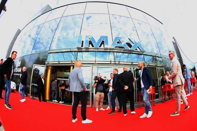 12 06 2024, Germany, Leonberg, Soccer Bundesliga, VfB in Team, movie premiere Traumpalast Leonberg, 6 pm red carpet, 7 30 talk, then movie, left Tobias Herwerth, right Alexander Wehrle