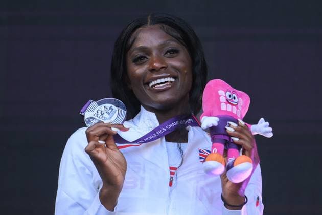 Daryll Neita of Great Britain shows the medal during the medal ceremony of Women s 200m European Athletics Championships, Day Six, Athletics, Stadio Olimpico, Rome, Italy - 12 Jun 2024  Copyright: xNikolaxKrstic Shutterstockx 14523558b