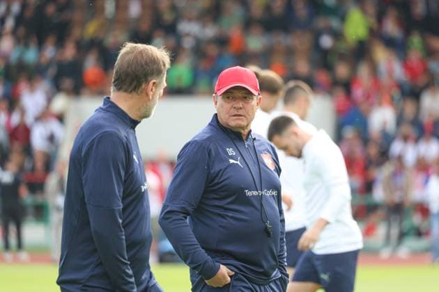 Dragan Stojkovic coach Serbia , European Championship 2024 national team Serbia, public training, Rosenau Stadium Augsburg