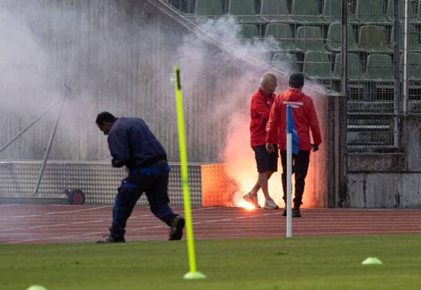 EURO 2024, Serbia national team, training, pyro incident