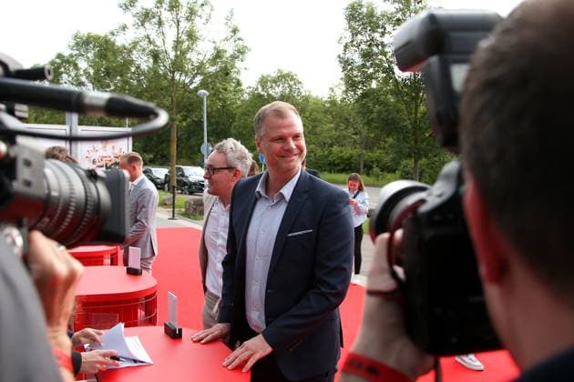 12 06 2024, Germany, Leonberg, Football Bundesliga, VfB in Team, Film premiere Traumpalast Leonberg, 6 pm red carpet, 7 30 talk, then film, f l Chairman of the Board Alexander Wehrle, VfB Board Member for Sport Fabian Wohlgemuth