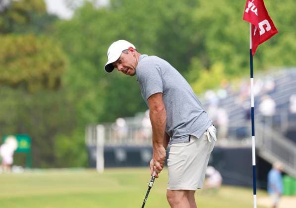 Rory McElroy of Northern Ireland putts during a practice round at the 124th U.S. Open golf championship at Pinehurst Resort & Country Club in Pinehurst, N.C. on Wednesday, June 12, 2024.  NCP20240612126 JOHNxANGELILLO