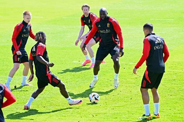 Belgium Media Activities UEFA EURO, EM, Europameisterschaft,Fussball 2024 13 06 2024 FREIBERG AM NECKA, GERMANY - JUNE 13 : Lukaku Romelu forward of Belgium during a training session of the Belgian Red Devils at the UEFA Euro 2024 European Football Championship tournament on June 13, 2024 in Freiberg am Necka, Germany, 13 06 2024 Freiberg am Necka Germany  Copyright: xVincentxKalutx