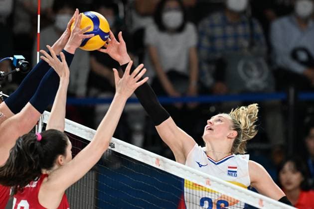 Elles Dambrink (NED), JUNE 13, 2024 - Volleyball : FIVB Volleyball Nations League 2024 Women s Preliminary Round between Netherlands 0-3 USA at West Japan General Exhibition Center, Fukuoka, Japan. Noxthirdxpartyxsales  (256243711_20240613)