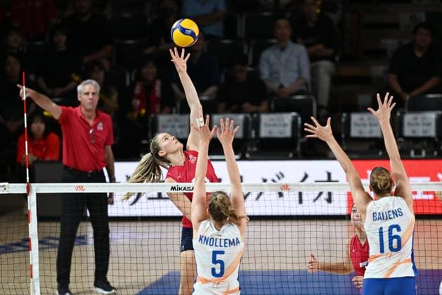 Andrea Drews (USA), JUNE 13, 2024 - Volleyball : FIVB Volleyball Nations League 2024 Women s Preliminary Round between Netherlands 0-3 USA at West Japan General Exhibition Center, Fukuoka, Japan. Noxthirdxpartyxsales  (256243743_20240613)