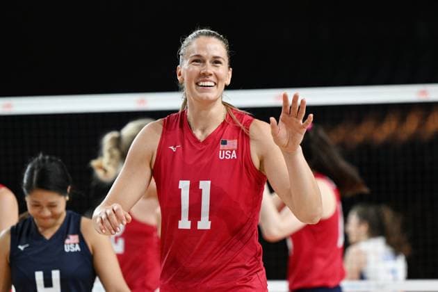 Andrea Drews (USA), JUNE 13, 2024 - Volleyball : FIVB Volleyball Nations League 2024 Women s Preliminary Round between Netherlands 0-3 USA at West Japan General Exhibition Center, Fukuoka, Japan. Noxthirdxpartyxsales  (256243801_20240613)
