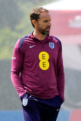 England manager Gareth Southgate England Training Session and press conference, PK, Pressekonferenz UEFA European Championship, EM, Europameisterschaft 2024, Group C, Football, Spa & Golf Resort Weimarer Land, Blankenhain, Germany, 13 Jun 2024 EDITORIAL USE ONLY No use with unauthorised audio, video, data, fixture lists, club league logos or live services. Online in-match use limited to 120 images, no video emulation. No use in betting, games or single club league player publications. Copyright: xDavexShopland Shutterstockx 14523765b