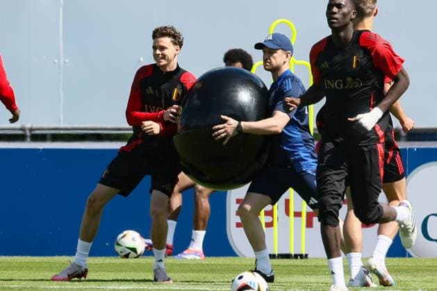 Belgium s Maxim De Cuyper pictured during a training session of Belgian national soccer team Red Devils, Thursday 13 June 2024 at their base camp in Ludwigsburg, Germany, in preparation of the UEFA EURO, EM, Europameisterschaft,Fussball 2024 European Soccer Championships. The Red Devils play in Group F at the Euro 2024 European Championships in Germany. BRUNOxFAHY  x94461712_20240613x