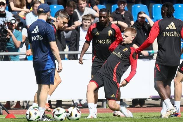 Belgium s Arthur Vermeeren pictured in action during a training session of Belgian national soccer team Red Devils, Thursday 13 June 2024 at their base camp in Ludwigsburg, Germany, in preparation of the UEFA EURO, EM, Europameisterschaft,Fussball 2024 European Soccer Championships. The Red Devils play in Group F at the Euro 2024 European Championships in Germany. BRUNOxFAHY  x94461732_20240613x