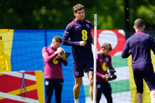 John Stones of England England Training Session and press conference, PK, Pressekonferenz UEFA European Championship, EM, Europameisterschaft 2024, Group C, Football, Spa & Golf Resort Weimarer Land, Blankenhain, Germany, 13 Jun 2024 EDITORIAL USE ONLY No use with unauthorised audio, video, data, fixture lists, club league logos or live services. Online in-match use limited to 120 images, no video emulation. No use in betting, games or single club league player publications. Copyright: xDavexShopland Shutterstockx 14523765q