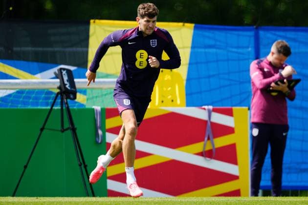 John Stones of England England Training Session and press conference, PK, Pressekonferenz UEFA European Championship, EM, Europameisterschaft 2024, Group C, Football, Spa & Golf Resort Weimarer Land, Blankenhain, Germany, 13 Jun 2024 EDITORIAL USE ONLY No use with unauthorised audio, video, data, fixture lists, club league logos or live services. Online in-match use limited to 120 images, no video emulation. No use in betting, games or single club league player publications. Copyright: xDavexShopland Shutterstockx 14523765p
