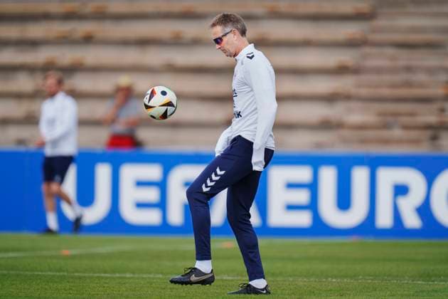Danish coach Kasper Hjulmand during the national team s training in Freudenstadt, Germany, Thursday, June 13, 2024 Denmark plays its first match on Sunday against Slovenia in the EURO 2024 Group C Photo Liselotte Sabroe Ritzau Scanpix , Freudenstadt Germany  Copyright: Ritzau Scanpix LiselottexSabroex spdk20240613-113610-L