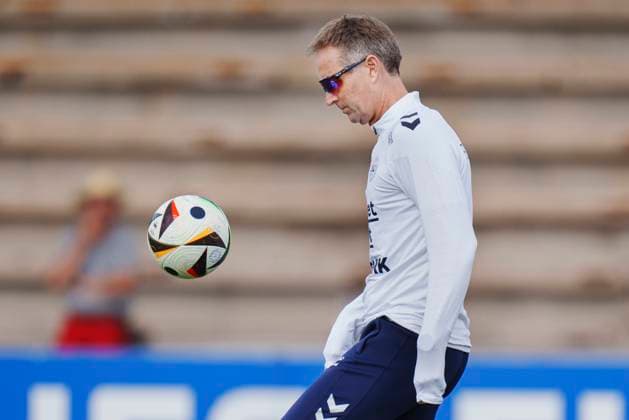 Danish coach Kasper Hjulmand during the national team s training in Freudenstadt, Germany, Thursday, June 13, 2024 Denmark plays its first match on Sunday against Slovenia in the EURO 2024 Group C Photo Liselotte Sabroe Ritzau Scanpix , Freudenstadt Germany  Copyright: Ritzau Scanpix LiselottexSabroex spdk20240613-113757-L