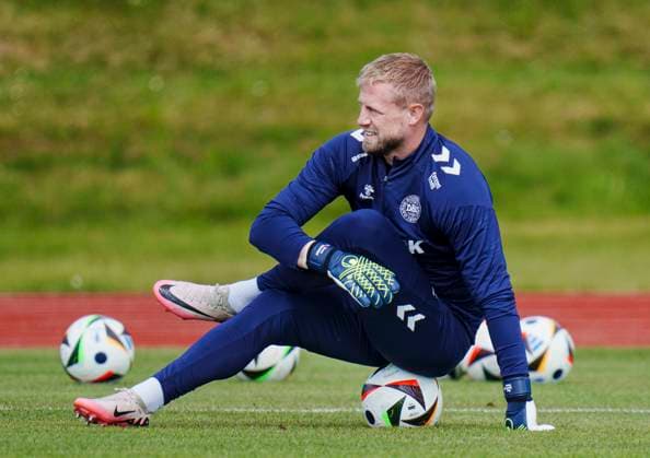 Danish goalkeeper Kasper Schmeichel during the national team s training in Freudenstadt, Germany, Thursday, June 13, 2024 Denmark plays its first match on Sunday against Slovenia in EURO 2024 Group C Photo Liselotte Sabroe Ritzau Scanpix , Freudenstadt Germany  Copyright: Ritzau Scanpix LiselottexSabroex spdk20240613-115717-L