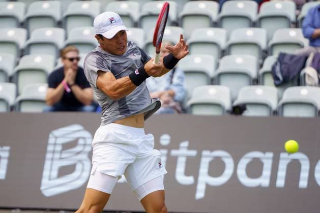BOSS Open ATP 250 2024 Stuttgart, 13 06 2024 Brandon Nakashima USA, United States of America BOSS Open 2024, ATP 250, TC Weissenhof grounds on 13 06 2024, Stuttgart Copyright: xBEAUTIFULxSPORTSx Pajonkx