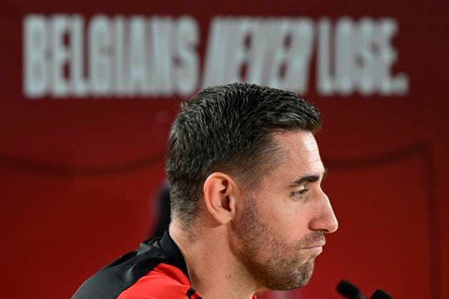 Belgium Media Activities UEFA EURO, EM, Europameisterschaft,Fussball 2024 13 06 2024 FREIBERG AM NECKA, GERMANY - JUNE 13 : Casteels Koen goalkeeper of Belgium talking to the press during a press conference, PK, Pressekonferenz of the Belgian Red Devils at the UEFA Euro 2024 European Football Championship tournament on June 13, 2024 in Freiberg am Necka, Germany, 13 06 2024 Freiberg am Necka Germany  Copyright: xPeterxDexVoechtx