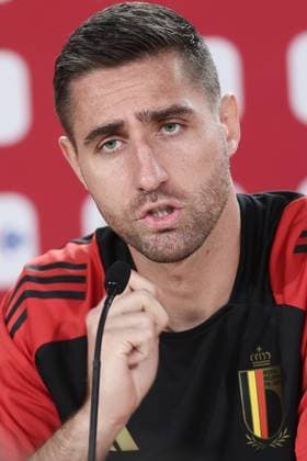 Belgium s goalkeeper Koen Casteels pictured during a press conference, PK, Pressekonferenz of Belgian national soccer team Red Devils, Thursday 13 June 2024 at their base camp in Freiberg am Neckar, Germany, in preparation of the UEFA EURO, EM, Europameisterschaft,Fussball 2024 European Soccer Championships. The Red Devils play in Group F at the Euro 2024 European Championships in Germany. BRUNOxFAHY  x94464620_20240613x