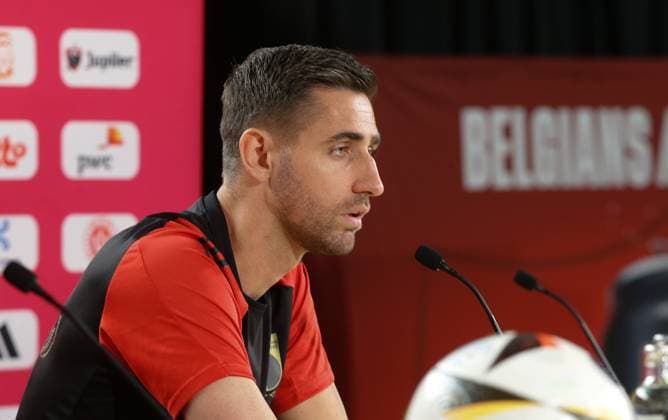 Freiberg , Belgium national soccer team press conference , Koen Casteels