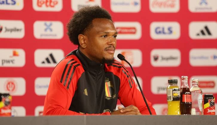 Freiberg , Belgium national soccer team press conference , Lois Openda