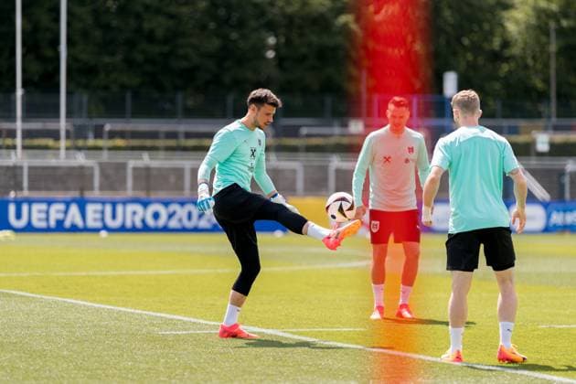 EURO 2024, Nationalteam Österreich, Training SOCCER - UEFA EURO, EM, Europameisterschaft,Fussball 2024 BERLIN,GERMANY,13.JUN.24 - SOCCER -UEFA EURO 2024, OEFB, Oesterreichischer Fussball-Bund, training. Image shows Heinz Lindner (AUT). GEPAxpictures xJohannesxFriedl