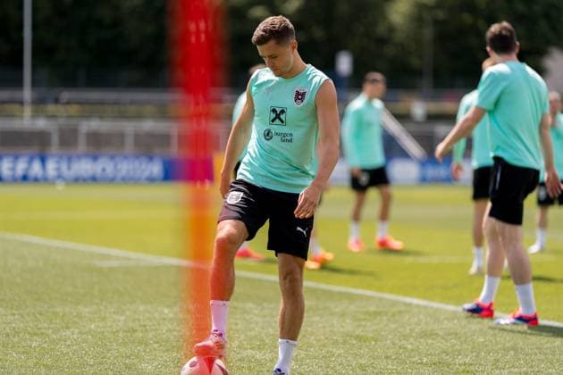 EURO 2024, Nationalteam Österreich, Training SOCCER - UEFA EURO, EM, Europameisterschaft,Fussball 2024 BERLIN,GERMANY,13.JUN.24 - SOCCER -UEFA EURO 2024, OEFB, Oesterreichischer Fussball-Bund, training. Image shows Christoph Baumgartner (AUT). GEPAxpictures xJohannesxFriedl