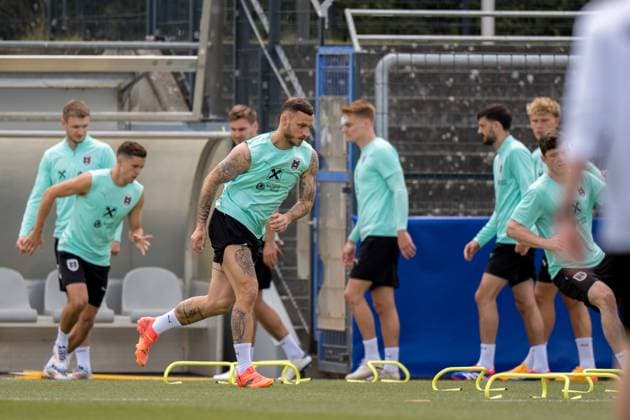 EURO 2024, Nationalteam Österreich, Training SOCCER - UEFA EURO, EM, Europameisterschaft,Fussball 2024 BERLIN,GERMANY,13.JUN.24 - SOCCER -UEFA EURO 2024, OEFB, Oesterreichischer Fussball-Bund, training. Image shows Marko Arnautovic (AUT). GEPAxpictures xJohannesxFriedl