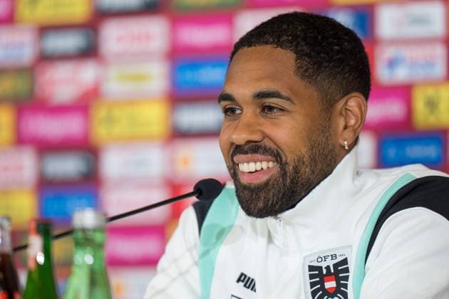 SOCCER - UEFA EURO, EM, Europameisterschaft,Fussball 2024 BERLIN,GERMANY,13.JUN.24 - SOCCER -UEFA EURO 2024, OEFB, Oesterreichischer Fussball-Bund, press conference, PK, Pressekonferenz Image shows Phillipp Mwene (AUT). GEPAxpictures xJohannesxFriedl