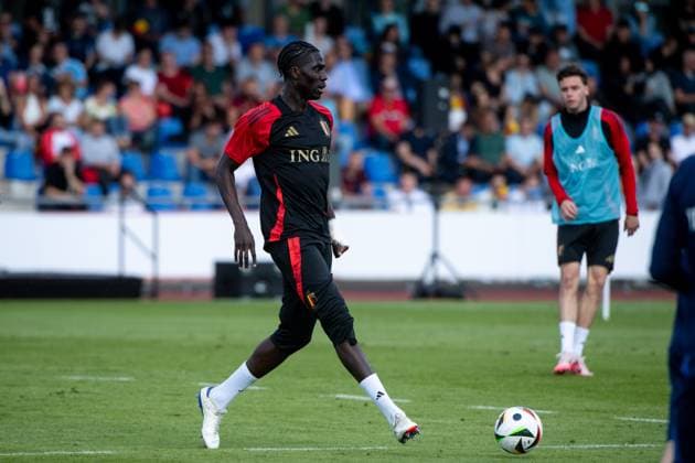 Amadou Onana Belgium, 24 on the ball, GER, Belgium BEL , Public Training Session, European Football Championship, UEFA EURO 2024, 13 06 2024 GER, Belgium BEL , Public Training Session, European Football Championship, UEFA EURO 2024, 13 06 2024 Freiberg am Neckar Copyright: xEibner-Pressefoto Memmlerx EP_MMR