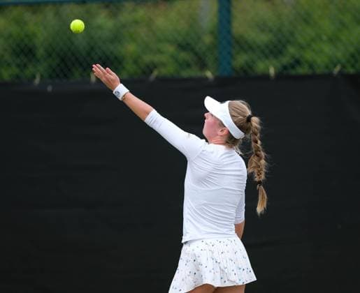 13th June 2024; Lexus Nottingham Tennis Centre, Nottingham, England; Rothesay Nottingham Open, Day 4; Magdalena Frech serves to Tatjana Maria, womens singles  ActionPlus12653885 PaulxBonser