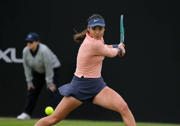 13th June 2024; Lexus Nottingham Tennis Centre, Nottingham, England; Rothesay Nottingham Open, Day 4; Emma Raducanu during her match against Daria Snigur, womens singles  ActionPlus12653922 PaulxBonser