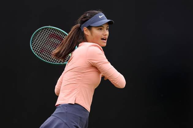 Emma Raducanu during a round of 16 match against Daria Snigur. Rothesay Open Nottingham, Day 4, Tennis, Lexus Nottingham Tennis Centre, Nottingham, UK - 13 June 2024  Copyright: xRyanxBrowne Shutterstockx 14523730ar