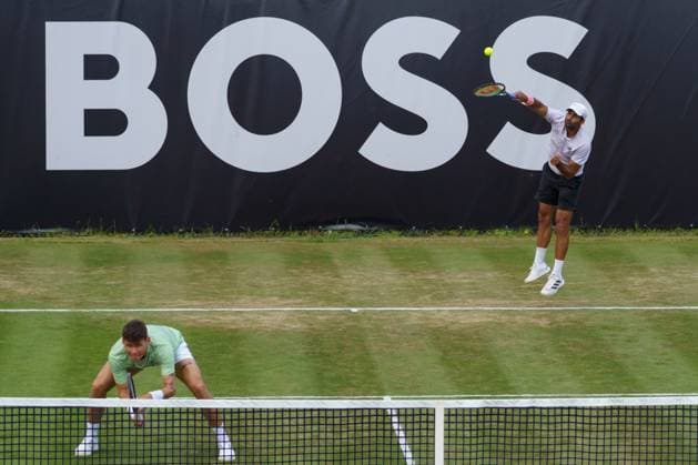 BOSS Open ATP 250 2024 Stuttgart, 13 06 2024 Benjamin Hassan DEU, Germany , Daniel Masur DEU, Germany BOSS Open 2024, ATP 250, TC Weissenhof course on 13 06 2024, Stuttgart Copyright: xBEAUTIFULxSPORTSx Pajonkx