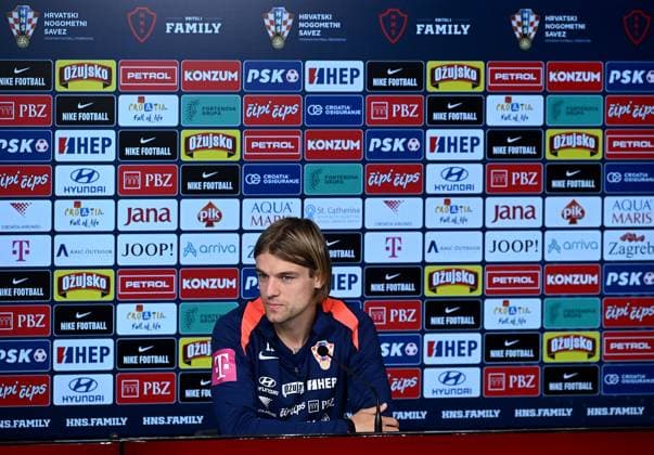 PXL_CRO football press Croatian national team, Nationalteam player Borna Sosa during press conference, PK, Pressekonferenz in Neuruppin, Germany on 13. June 2024. MarkoxLukunic PIXSELL