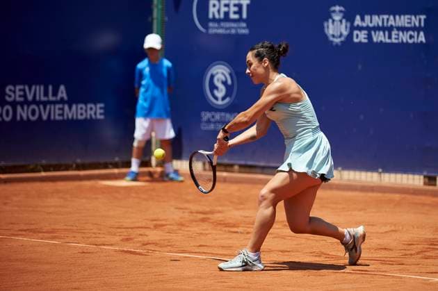 BBVA Open Internacional of Valencia on June 13, 2024 Martina Trevisan from Italy in action against Ann Li from USA during the BBVA Open Internacional of Valencia at Sporting Tennis Valencia. Ann Li from USA won 2-6, 6-3, 6-3 Valencia Sporting Tenis Valencia Valencia Spain Copyright: xVicentexVidalx