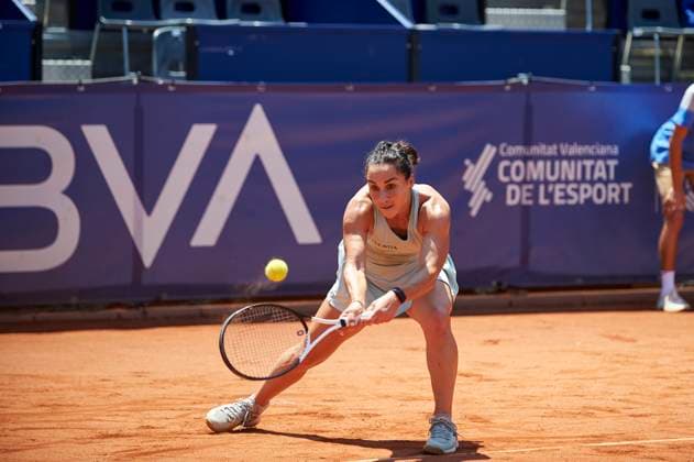 BBVA Open Internacional of Valencia on June 13, 2024 Martina Trevisan from Italy in action against Ann Li from USA during the BBVA Open Internacional of Valencia at Sporting Tennis Valencia. Ann Li from USA won 2-6, 6-3, 6-3 Valencia Sporting Tenis Valencia Valencia Spain Copyright: xVicentexVidalx