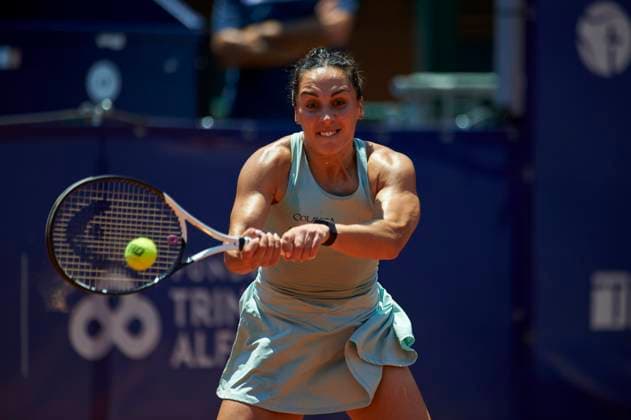 BBVA Open Internacional of Valencia on June 13, 2024 Martina Trevisan from Italy in action against Ann Li from USA during the BBVA Open Internacional of Valencia at Sporting Tennis Valencia. Ann Li from USA won 2-6, 6-3, 6-3 Valencia Sporting Tenis Valencia Valencia Spain Copyright: xGrupoxNostresportx