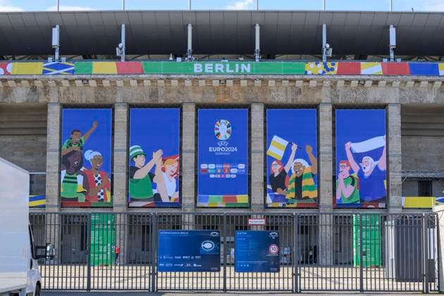 View of the stadium before UEFA Euro 2024, The Olympia Stadion Berlin, before the start of the UEFA European Football Championship 2024 UEFA, 13 06 2024, Copyright: HMBxMedia UwexKoch