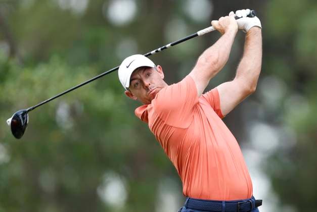 Rory McIlroy of Northern Ireland tees off on the twelfth hole during the first round of the 124th U.S. Open golf championship at Pinehurst Resort & Country Club in Pinehurst, N.C. on Thursday, June 13, 2024.  NCP20240613869 JOHNxANGELILLO