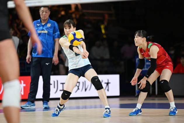 (L-R) Kotona Hayashi (JPN), Manami Kojima (JPN), JUNE 13, 2024 - Volleyball : FIVB Volleyball Nations League 2024 Women s Preliminary Round between Japan 2-3 Canada at West Japan General Exhibition Center, Fukuoka, Japan. Noxthirdxpartyxsales  (256273087)