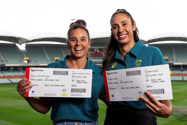 AUSTRALIAN OLYMPIC Beach volleyball, Beachvolleyball Mariafe Artacho Del Solar and Taliqua Clancy announced as the Australian Womens Olympic Beach Volleyball Team at Adelaide Oval in Adelaide, Friday, June 14, 2024. ( NO ARCHIVING, EDITORIAL USE ONLY, NO USE IN BOOKS WITHOUT CONSENT ADELAIDE SOUTH AUSTRALIA AUSTRALIA  Copyright: xMATTxTURNERx 20240614130191734112
