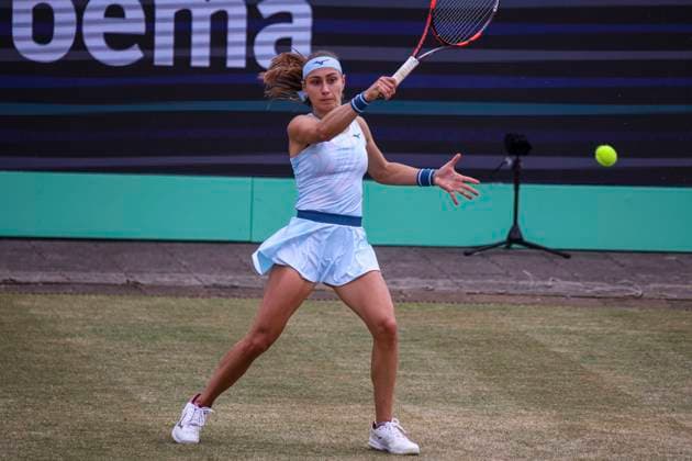 Libema Open Tennis Championship - Day 6 Aleksandra Krunic of Serbia in action during the WTA, Tennis Damen tennis game against Jessica Pegula of USA at the Libema Open Tournament - Rosmalen Grass Court Championships in Den Bosch, the Netherlands on June 13, 2024 Den Bosch Netherlands  Copyright: xNicolasxEconomoux originalFilename:oikonomou-notitle240613_np6AR.jpg