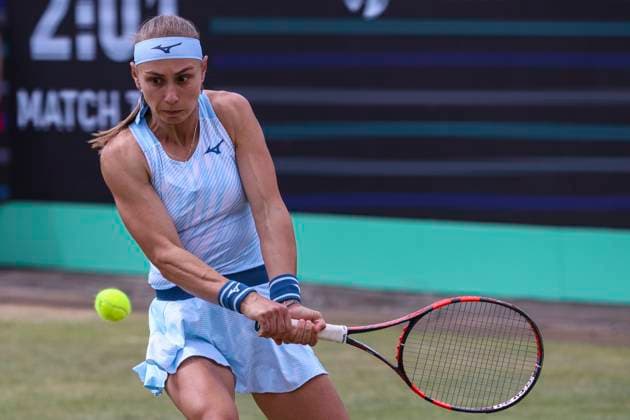Libema Open Tennis Championship - Day 6 Aleksandra Krunic of Serbia in action during the WTA, Tennis Damen tennis game against Jessica Pegula of USA at the Libema Open Tournament - Rosmalen Grass Court Championships in Den Bosch, the Netherlands on June 13, 2024 Den Bosch Netherlands  Copyright: xNicolasxEconomoux originalFilename:oikonomou-notitle240613_npcTQ.jpg