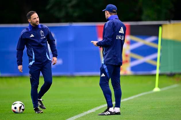 Belgium Media Activities UEFA EURO, EM, Europameisterschaft,Fussball 2024 14 06 2024 FREIBERG AM NECKA, GERMANY - JUNE 14 : Tedesco Domenico head coach of Belgium during a training session of the Belgian Red Devils at the UEFA Euro 2024 European Football Championship tournament on June 14, 2024 in Freiberg am Necka, Germany, 14 06 2024 Freiberg am Necka Germany  Copyright: xPeterxDexVoechtx