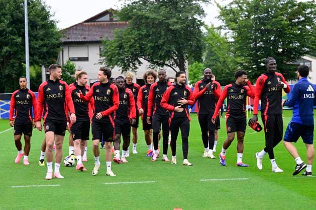 Belgium Media Activities UEFA EURO, EM, Europameisterschaft,Fussball 2024 14 06 2024 FREIBERG AM NECKA, GERMANY - JUNE 14 : players of Belgium during a training session of the Belgian Red Devils at the UEFA Euro 2024 European Football Championship tournament on June 14, 2024 in Freiberg am Necka, Germany, 14 06 2024 Freiberg am Necka Germany  Copyright: xPeterxDexVoechtx